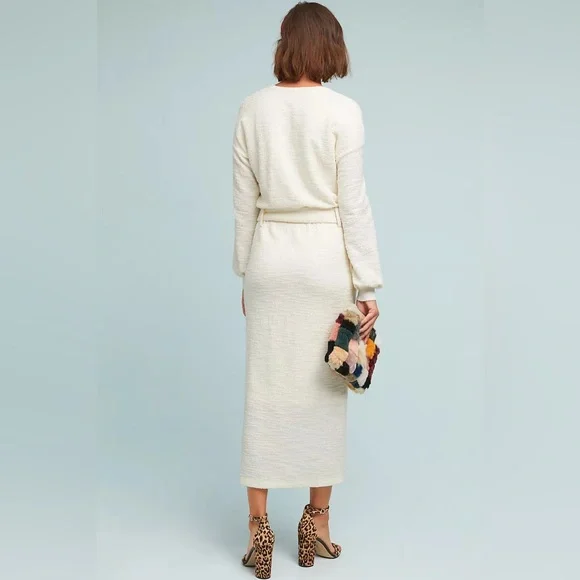 Anthropologie Cream Midi Dress - Picture 2 of 8